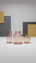 Glass Accent Vase Trio in Warm Blush