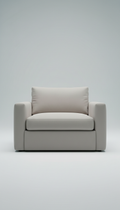 Minimalist Armchair in Soft Concrete Upholstery