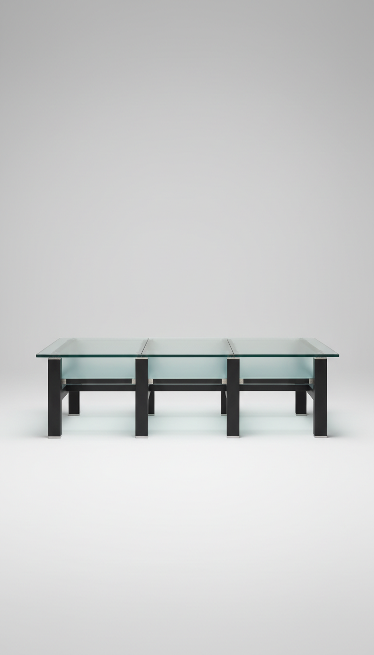 Modular Steel and Glass Coffee Table